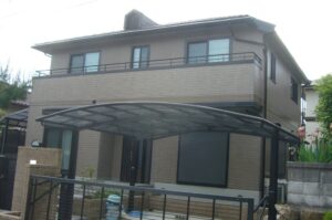 豊能町　外壁、屋根　旭硝子遮熱フッソ塗装の施工事例画像