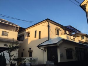 外壁シリコン塗装　屋根遮熱塗装の施工事例画像