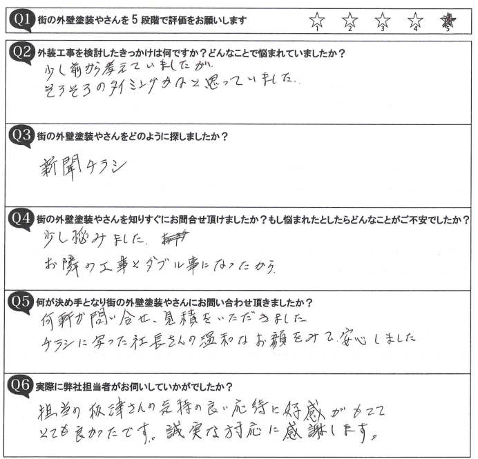 アンケート用紙画像